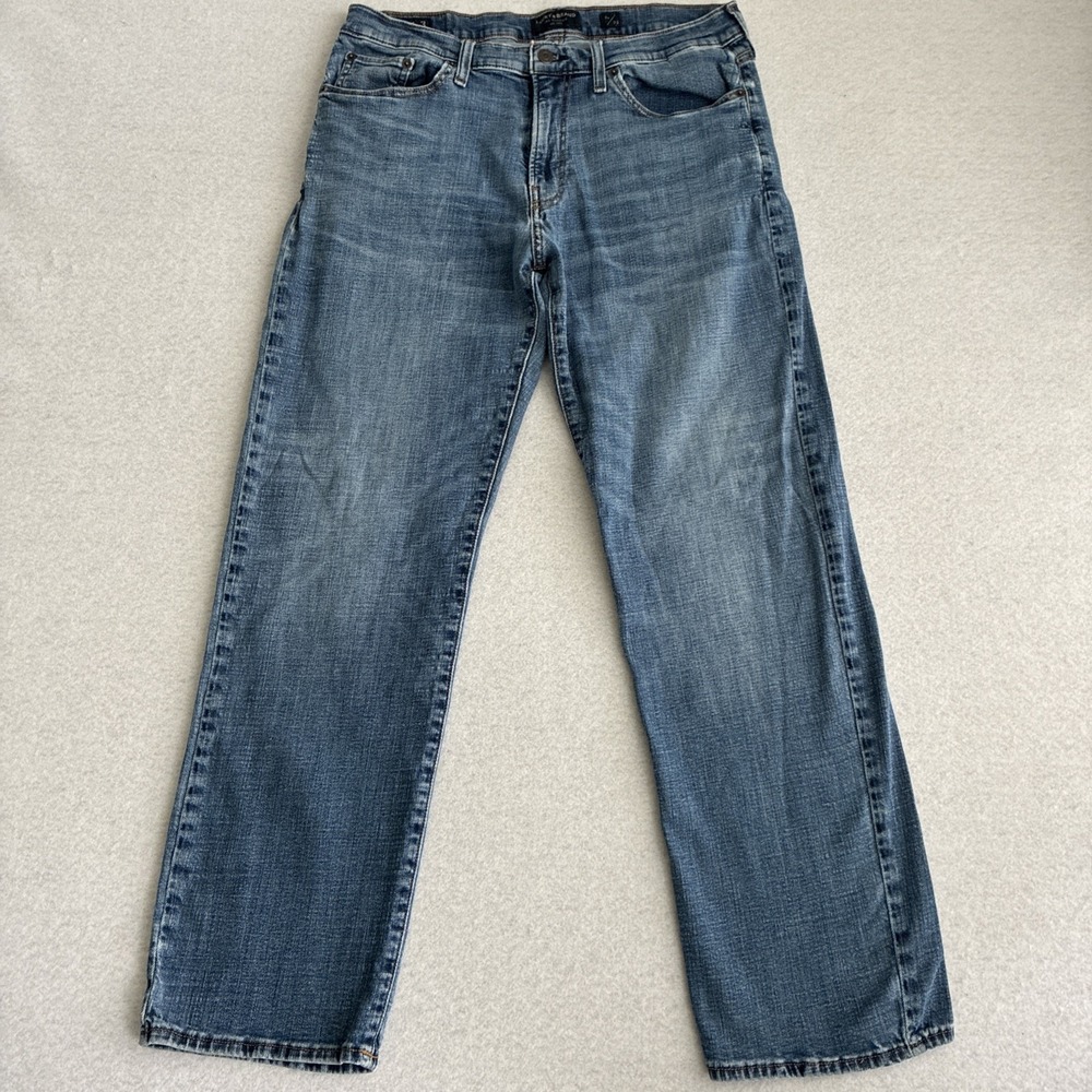 Lucky Brand Men's 363 Vintage Straight Denim Jeans Size 34x32 Whiskering Fade
